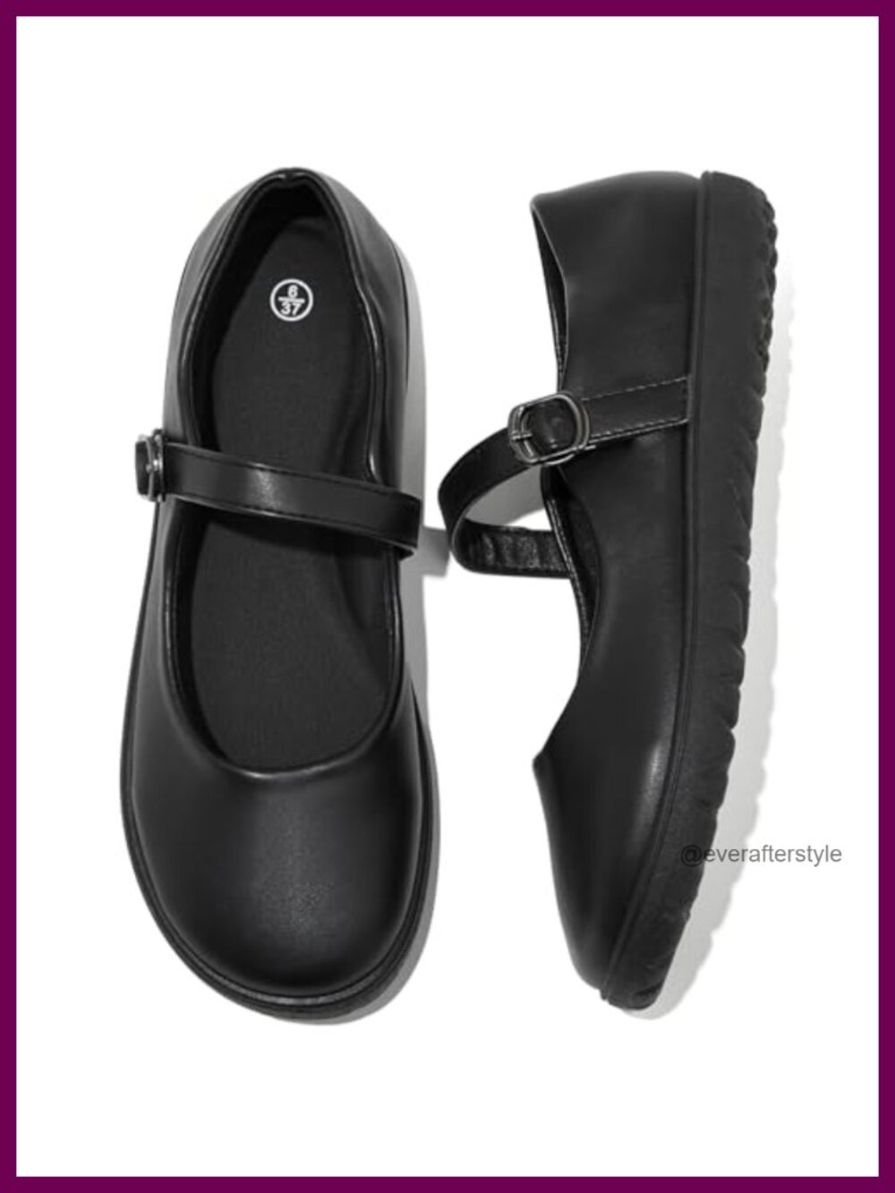 HEAWISH Mary Jane Ballet Flats Adjustable Strap Memory Foam Round Toe Non Slip